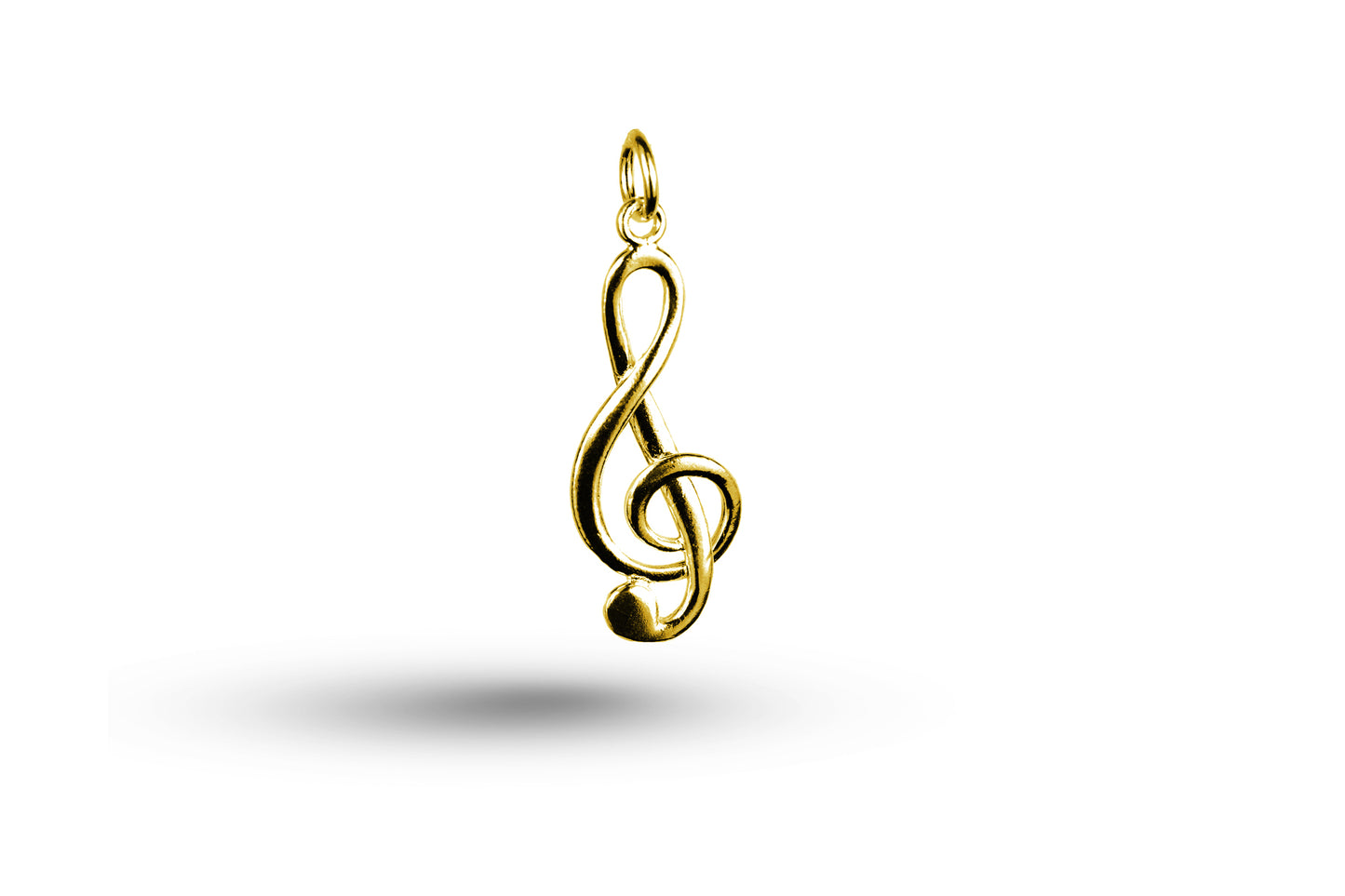 Yellow gold Treble Clef charm.