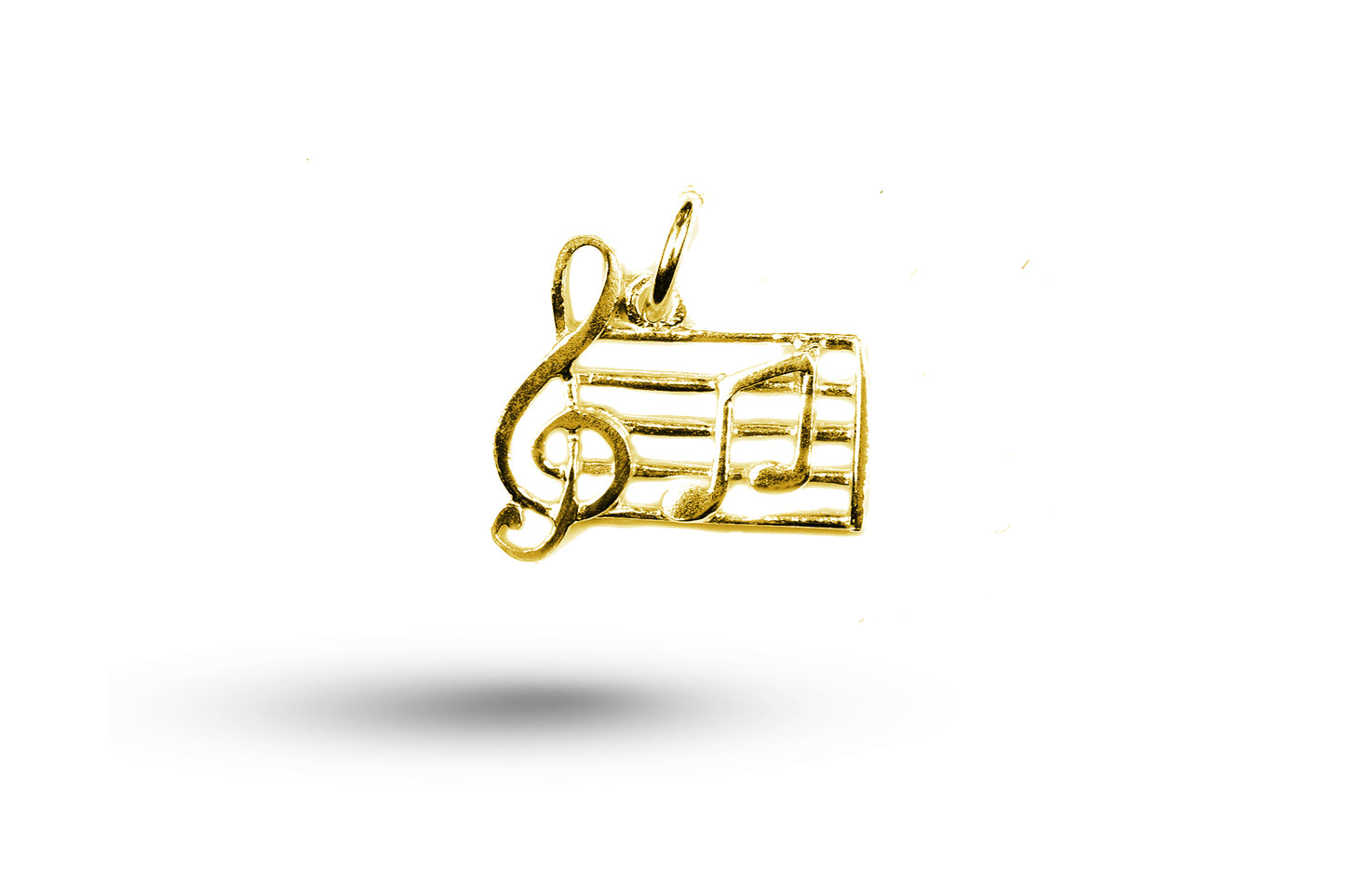 Yellow gold Treble Clef With Notes charm.