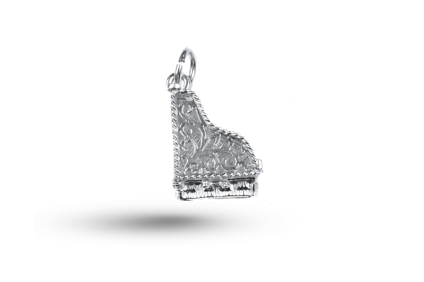 White gold Grand Piano charm.