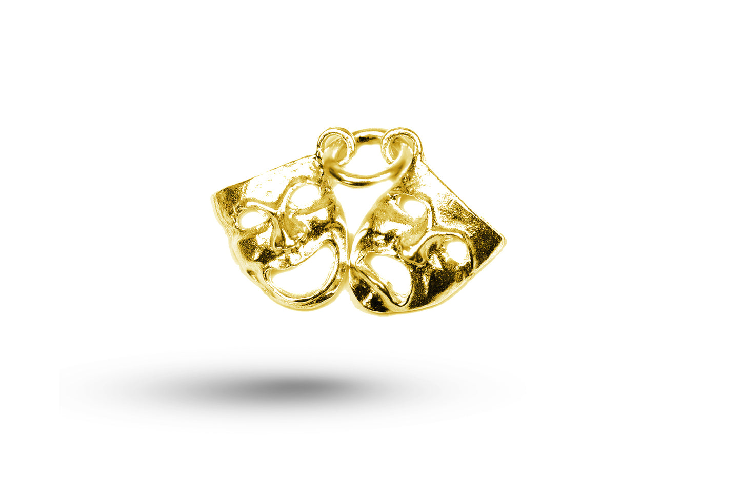 Yellow gold Pair of Drama Masks charm.