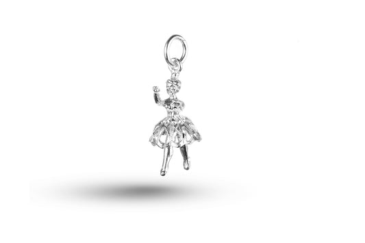 White gold Moving Ballet Dancer charm.