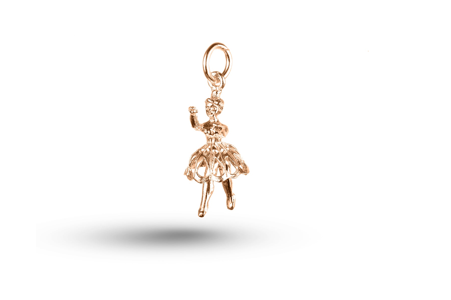 Rose gold Moving Ballet Dancer charm.