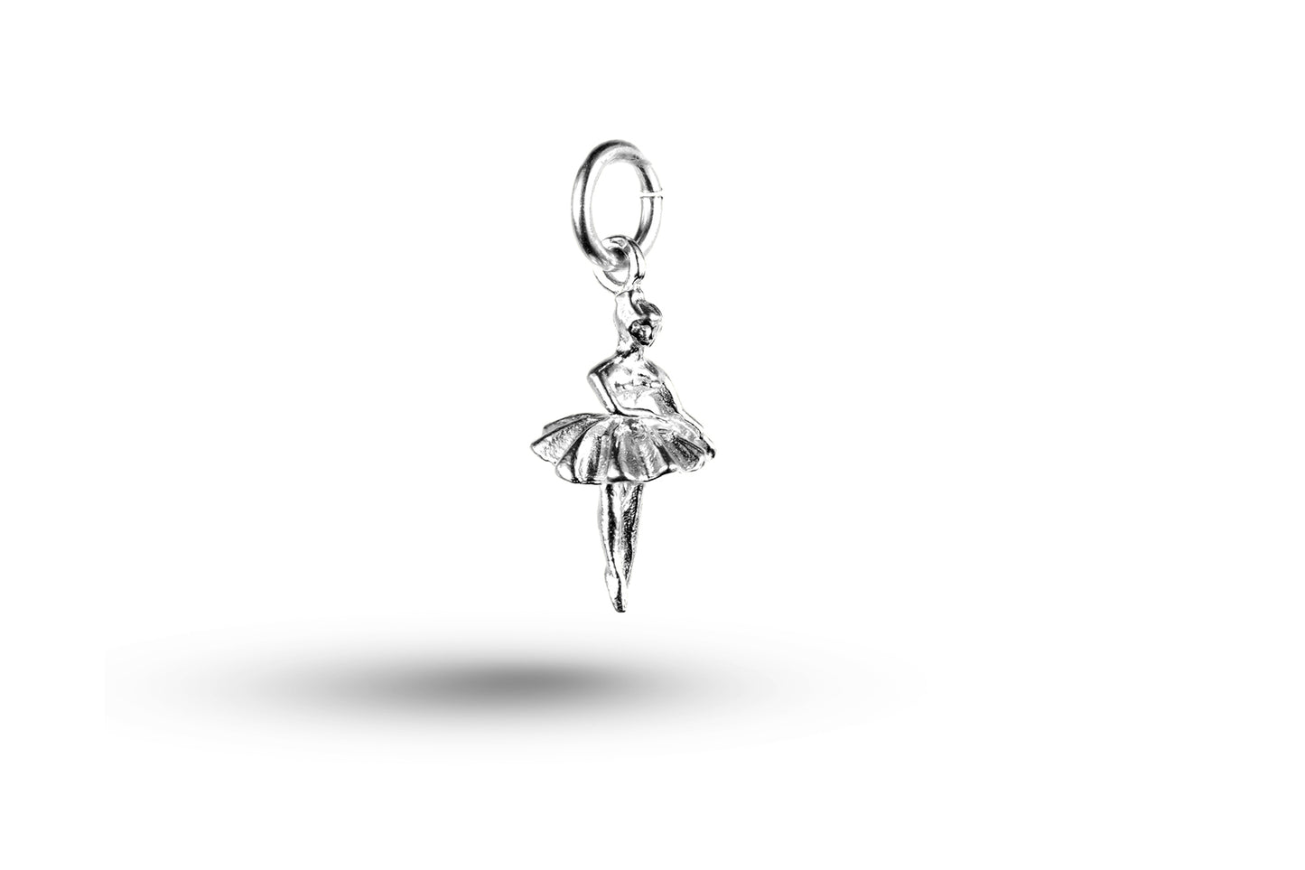 Luxury white gold ballet dancer charm small.