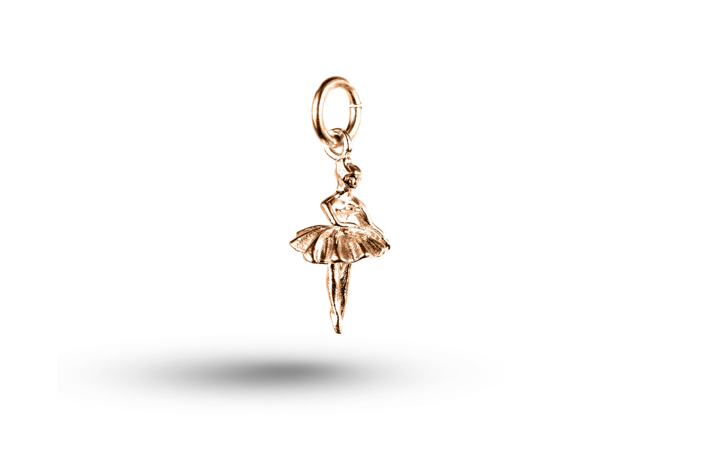 Luxury rose gold ballet dancer charm small.