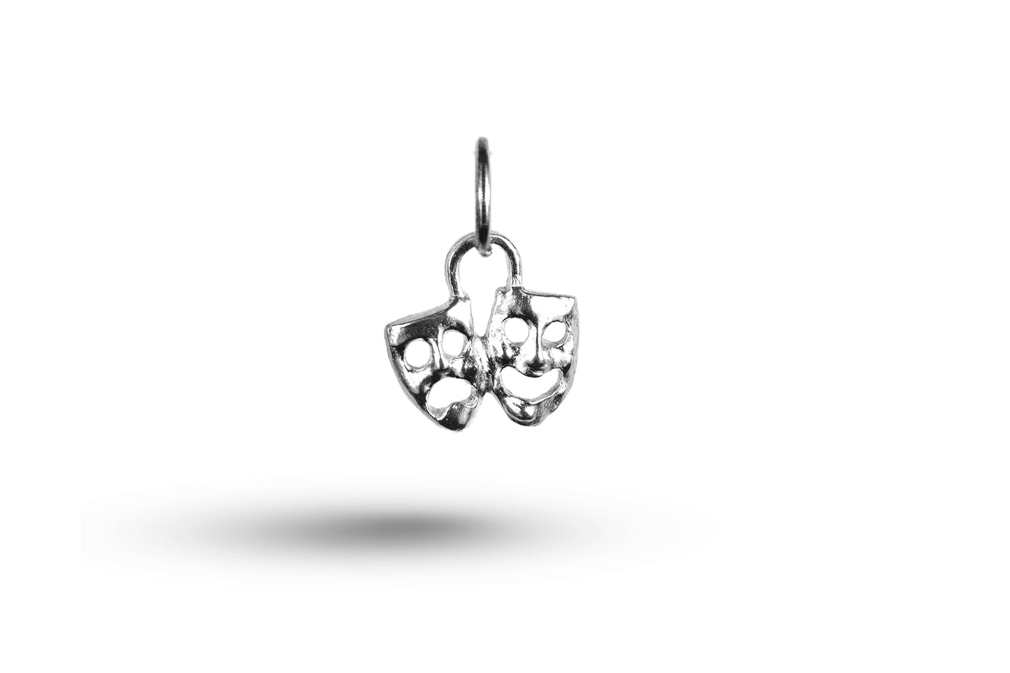 White gold Drama Masks charm.