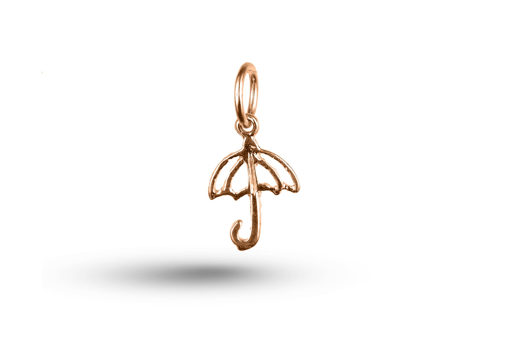 Rose gold Open Umbrella charm.