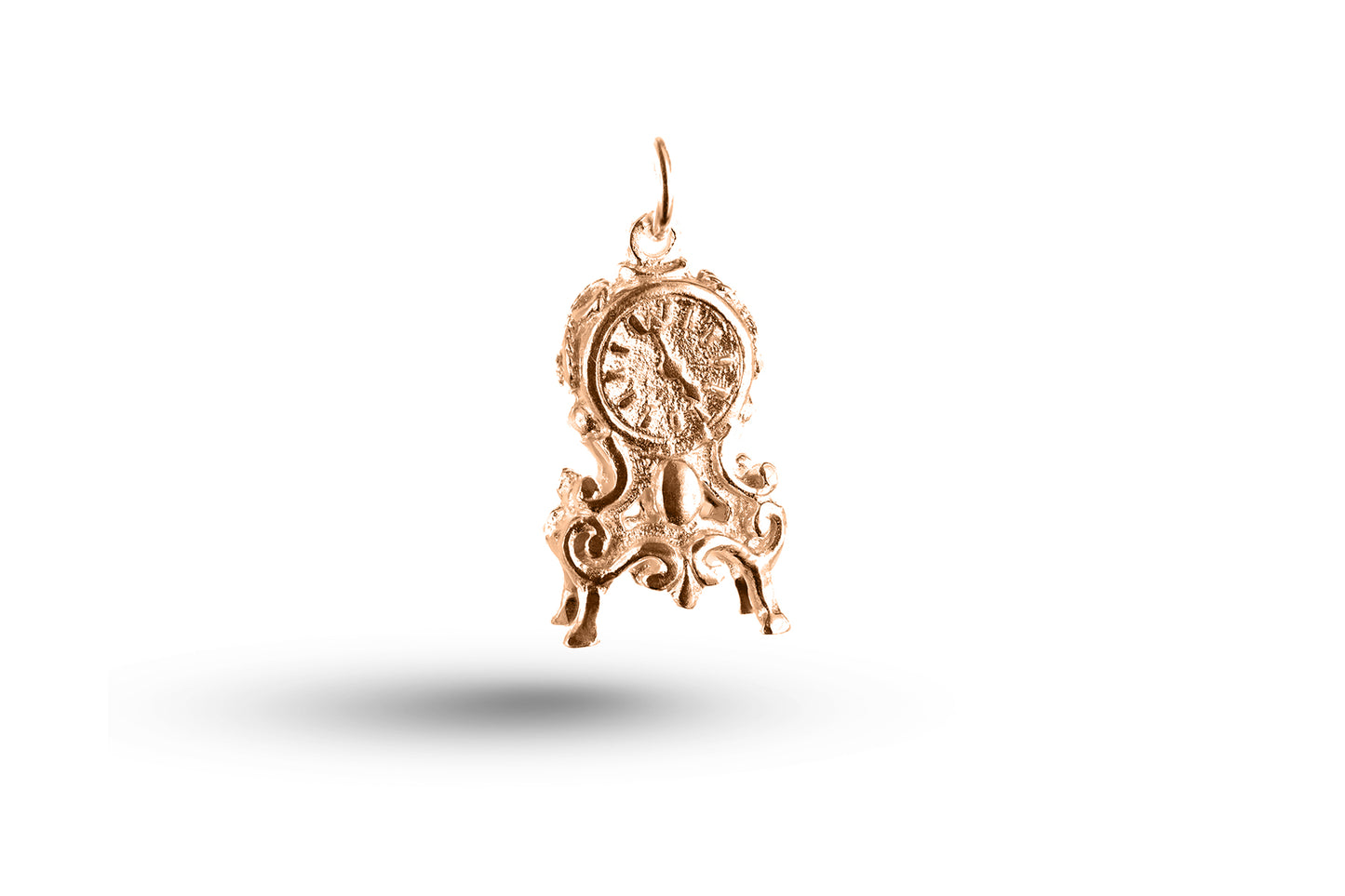Rose gold Mantle Clock charm.