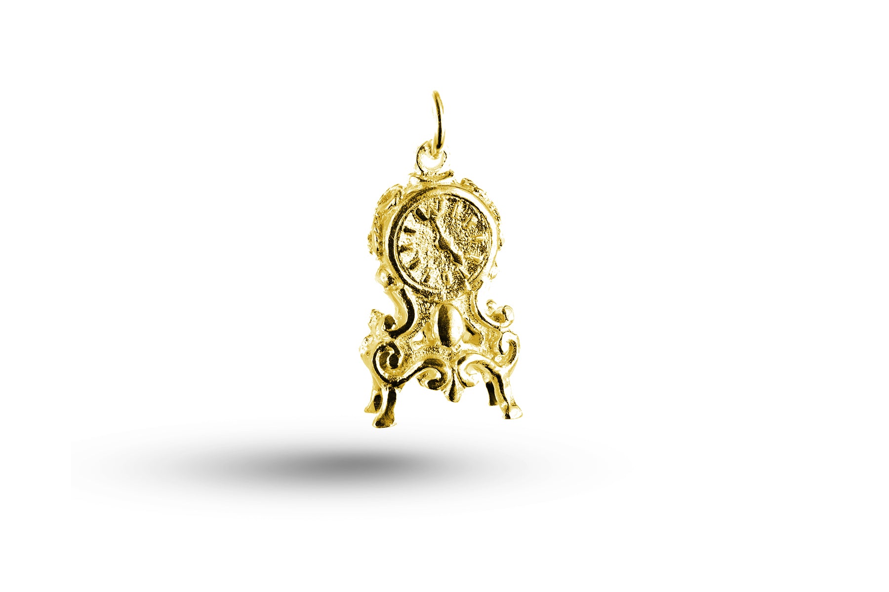 Yellow gold Mantle Clock charm.