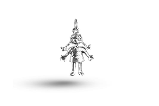 White gold Ragdoll charm.