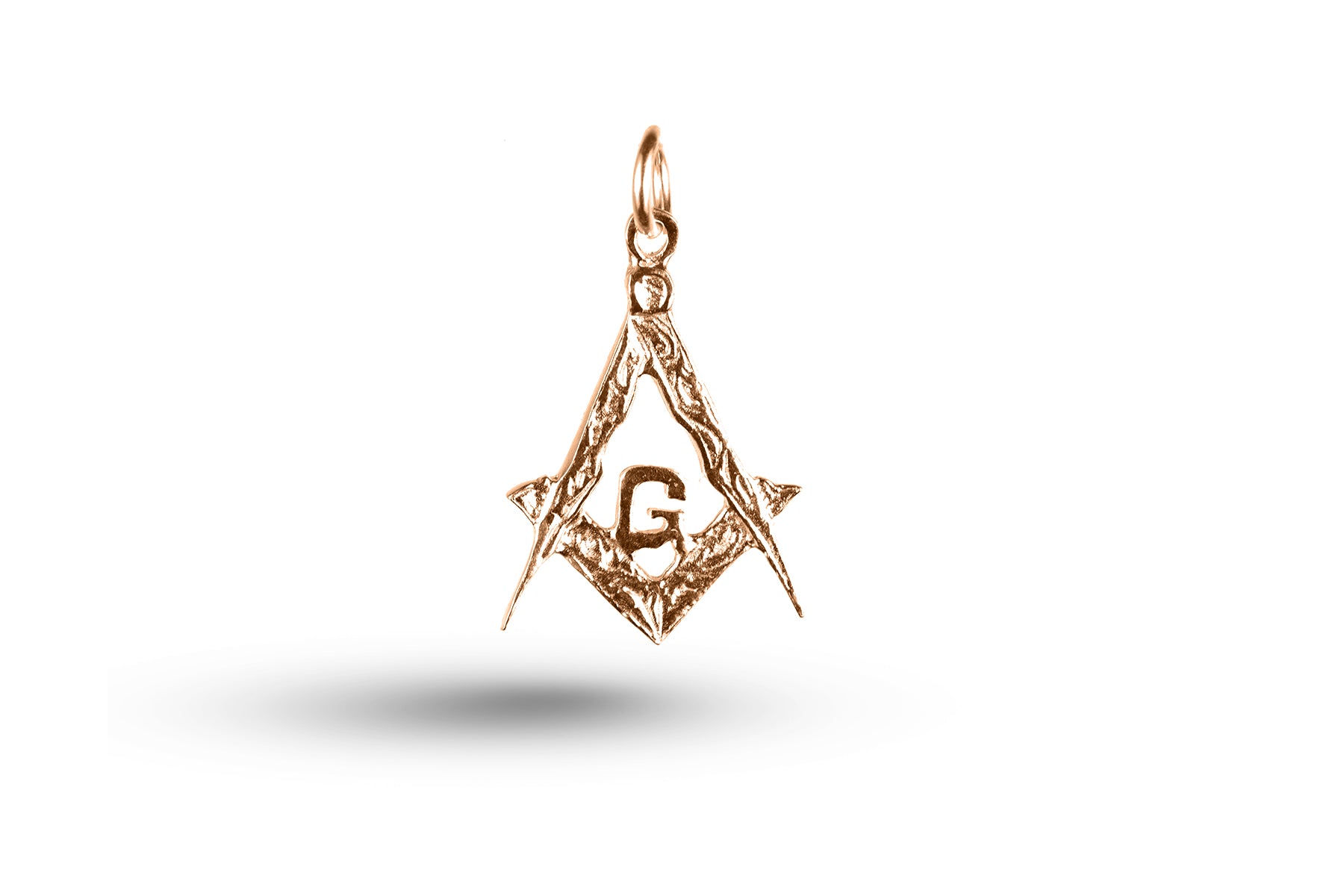 Rose gold Masonic charm.