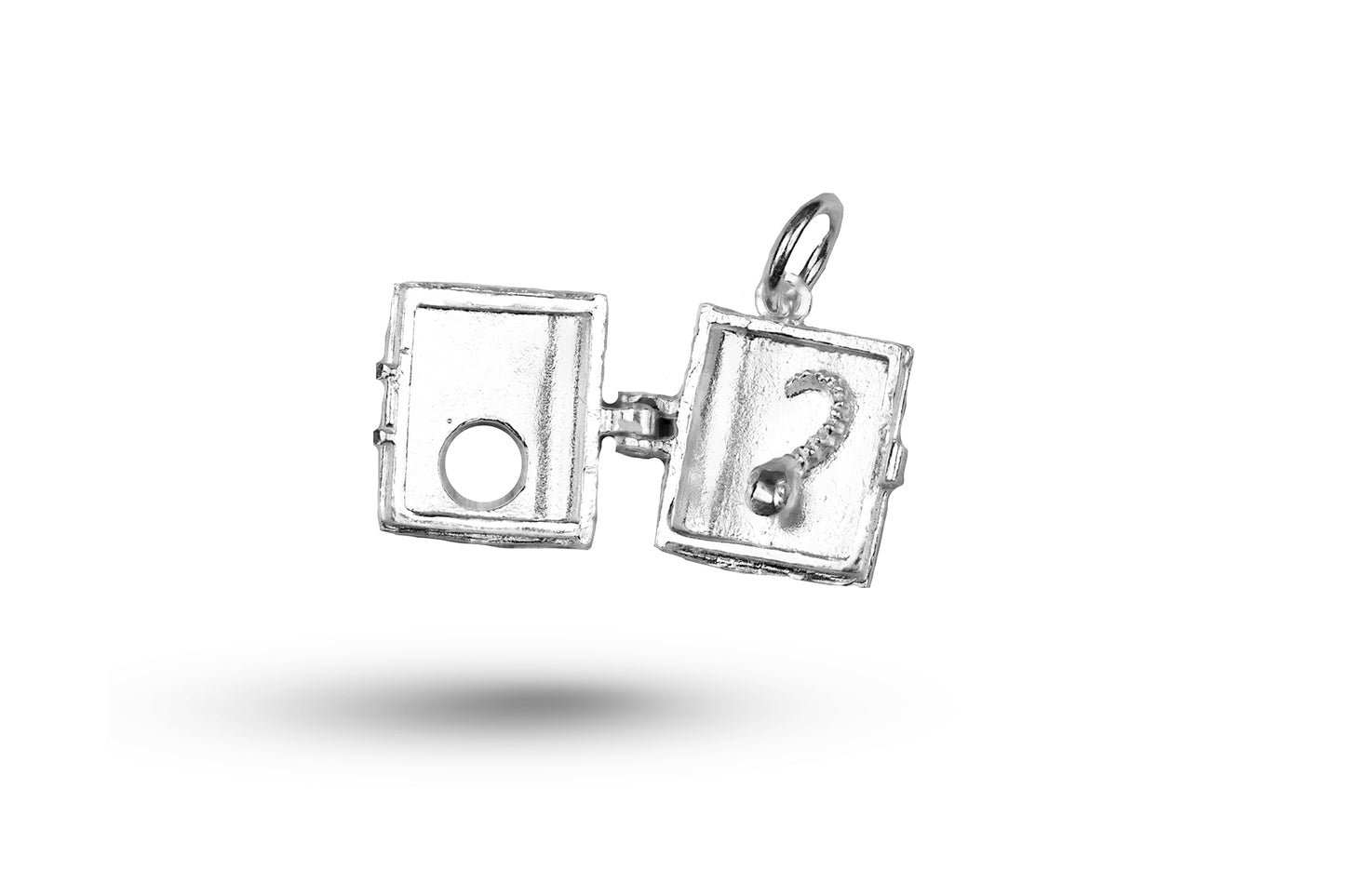 Luxury white gold Book Worm charm.