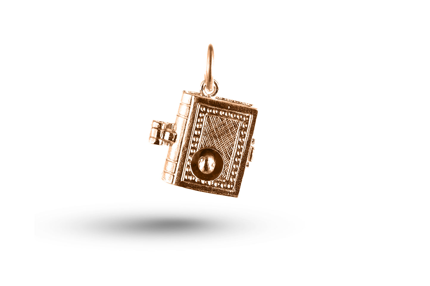 Luxury rose gold Book Worm charm.