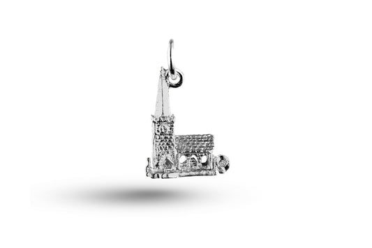 White gold Church charm.
