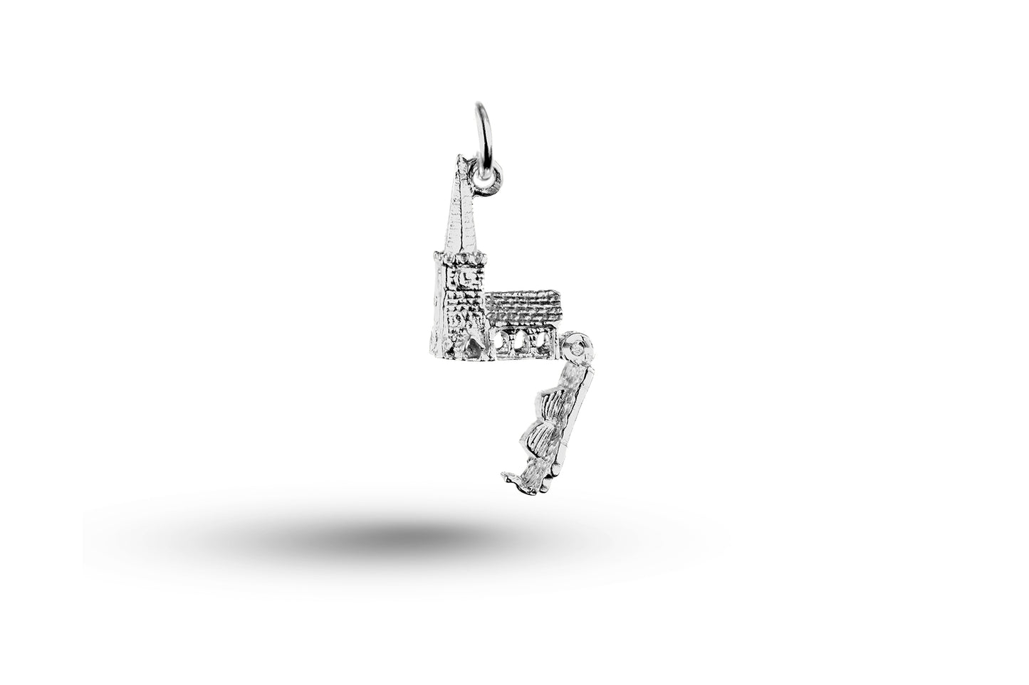 White gold Open Church charm.