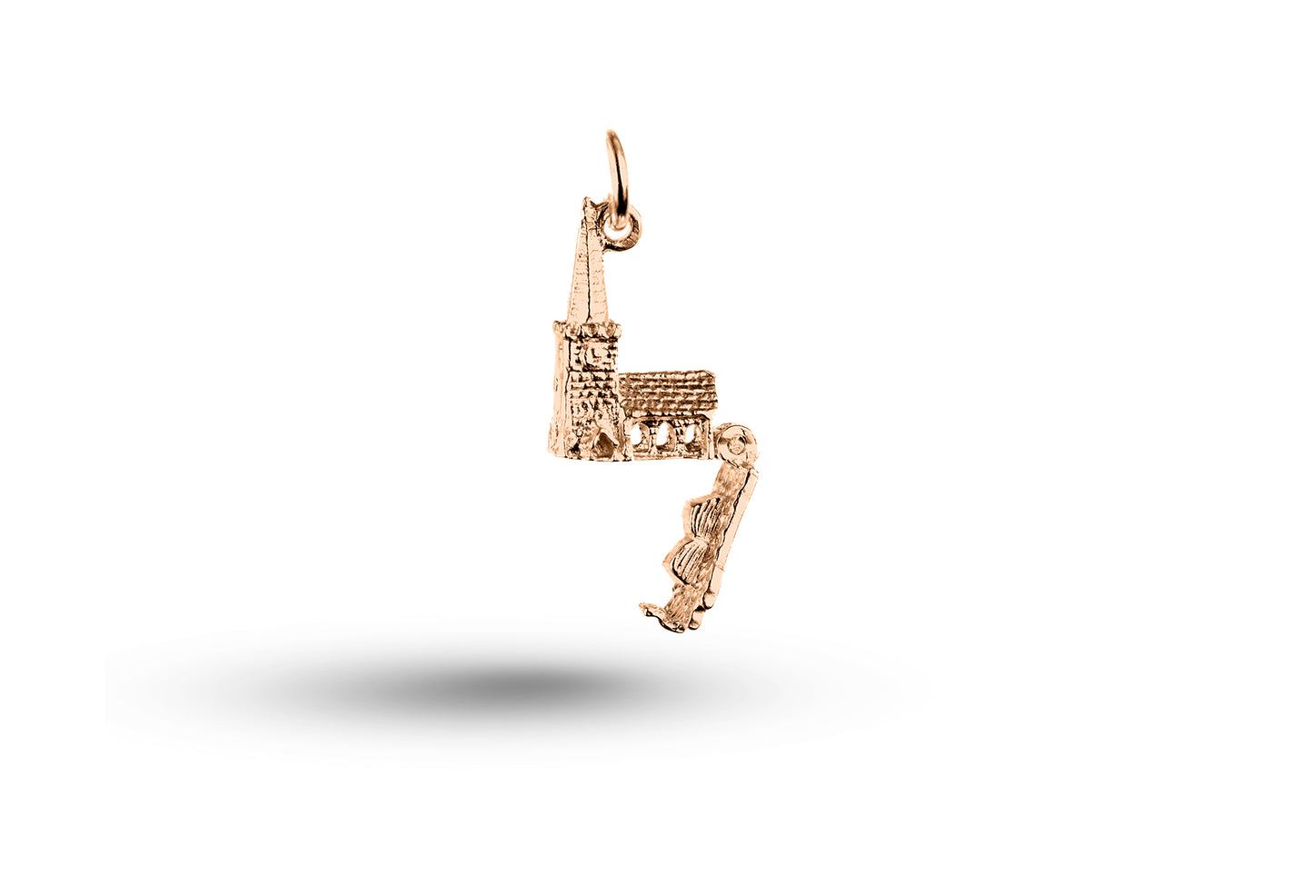 Rose gold Open Church charm.