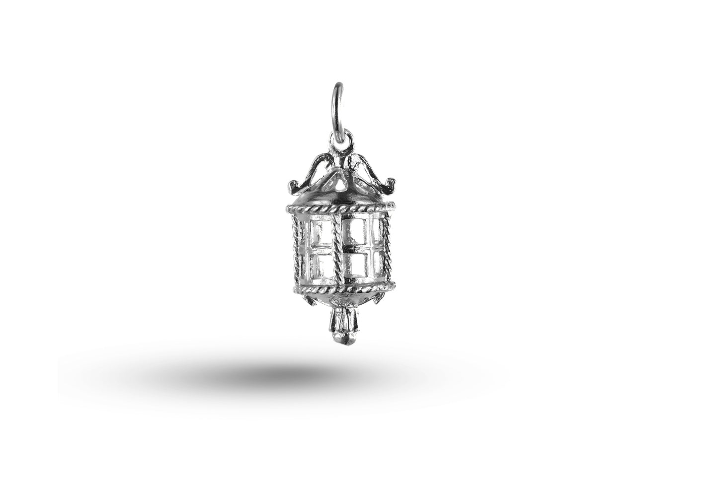White gold Round Lantern charm.