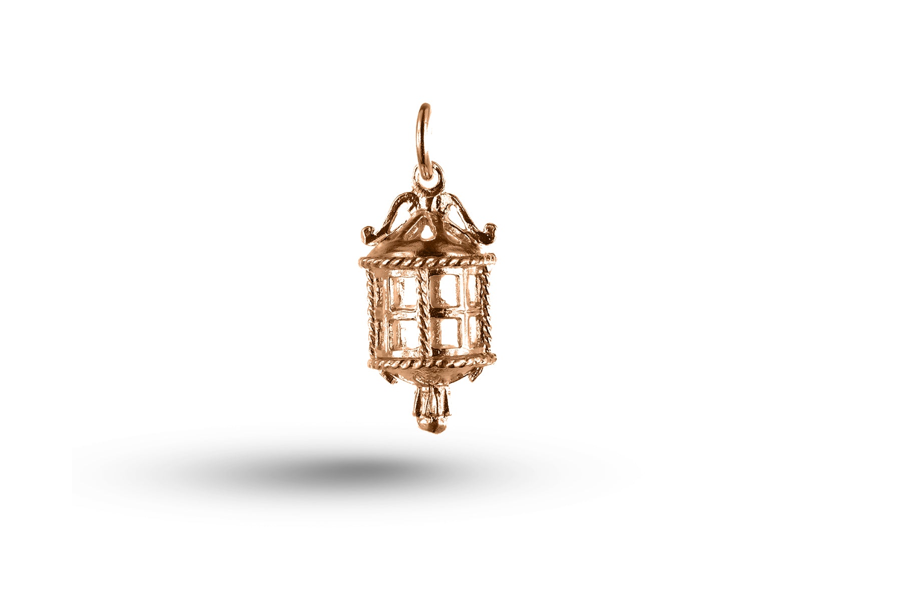 Rose gold Round Lantern charm.