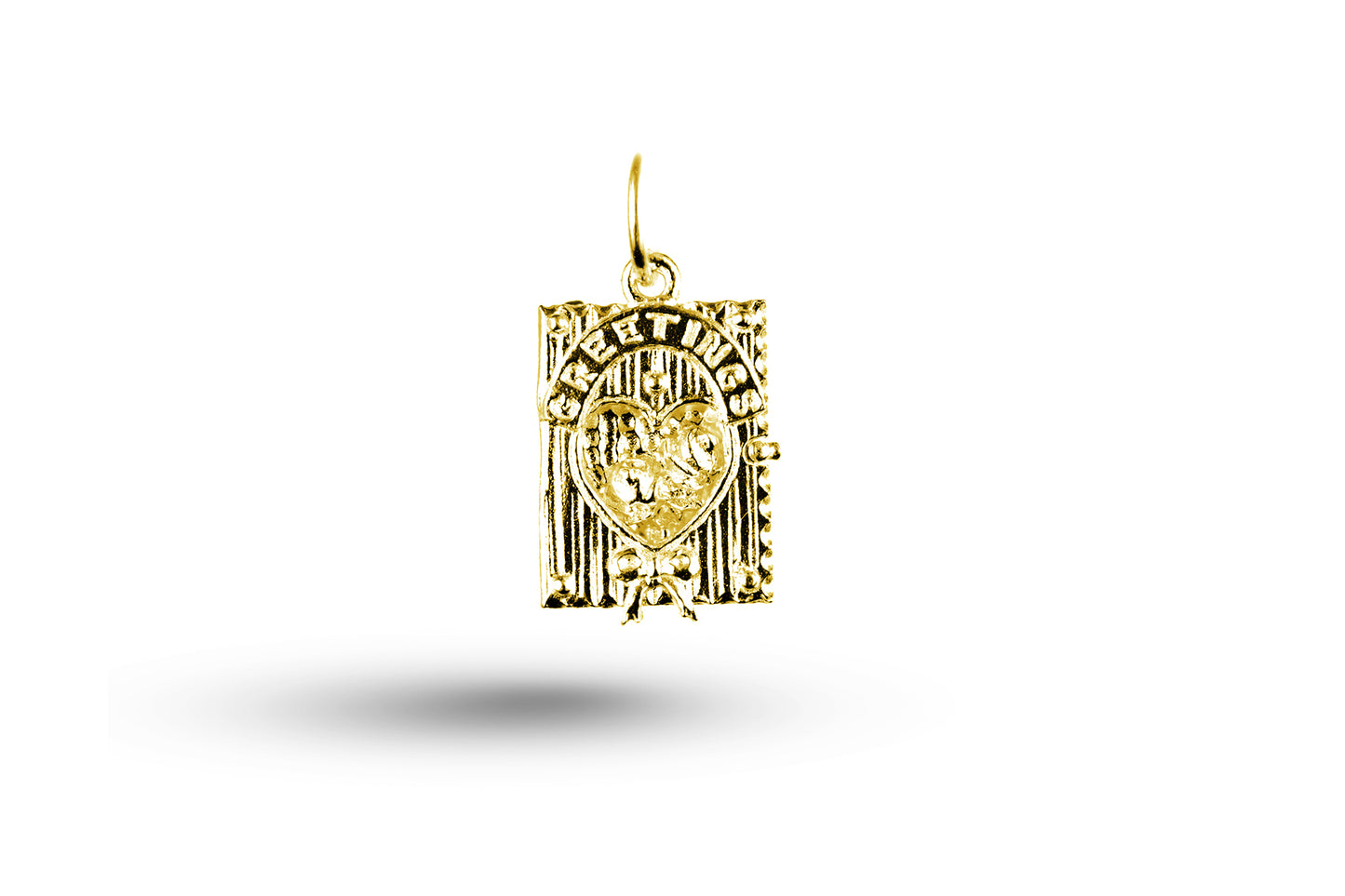 Luxury yellow gold Birthday Greetings Card charm.