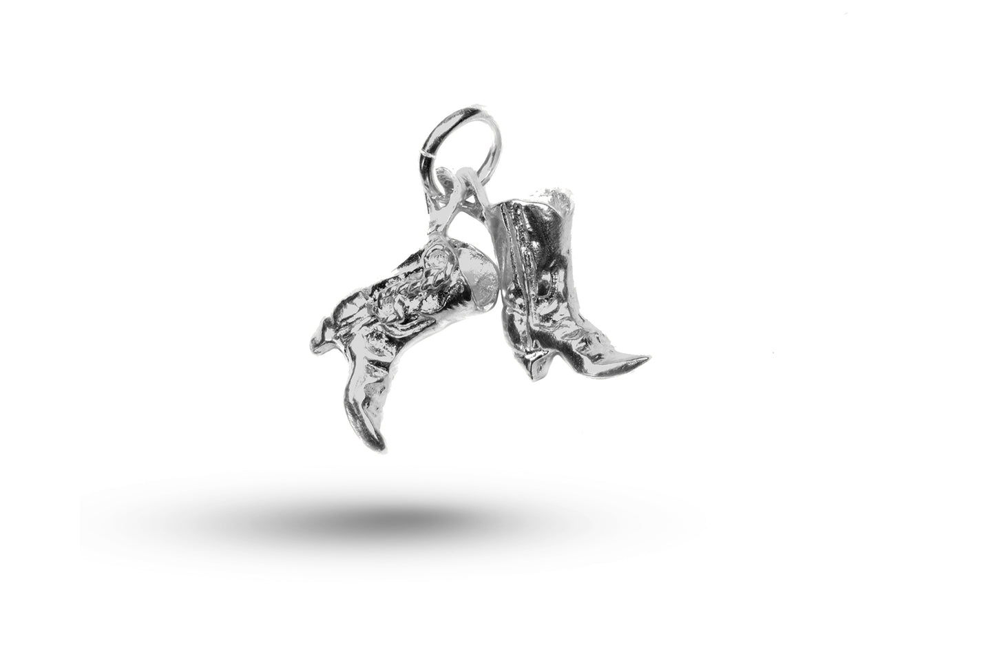 White gold Cowboy Boots charm.