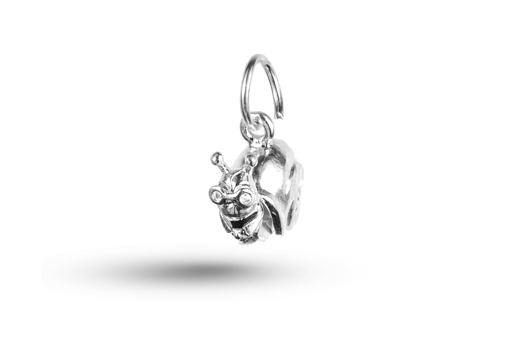 White gold Snail charm.