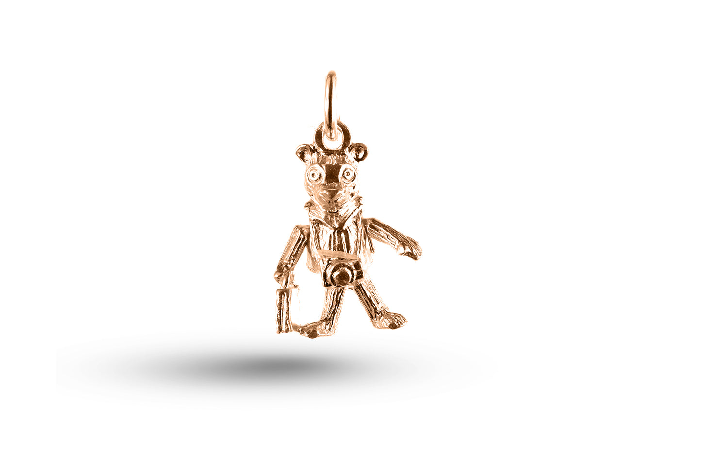 Rose gold Travelling Teddy charm.