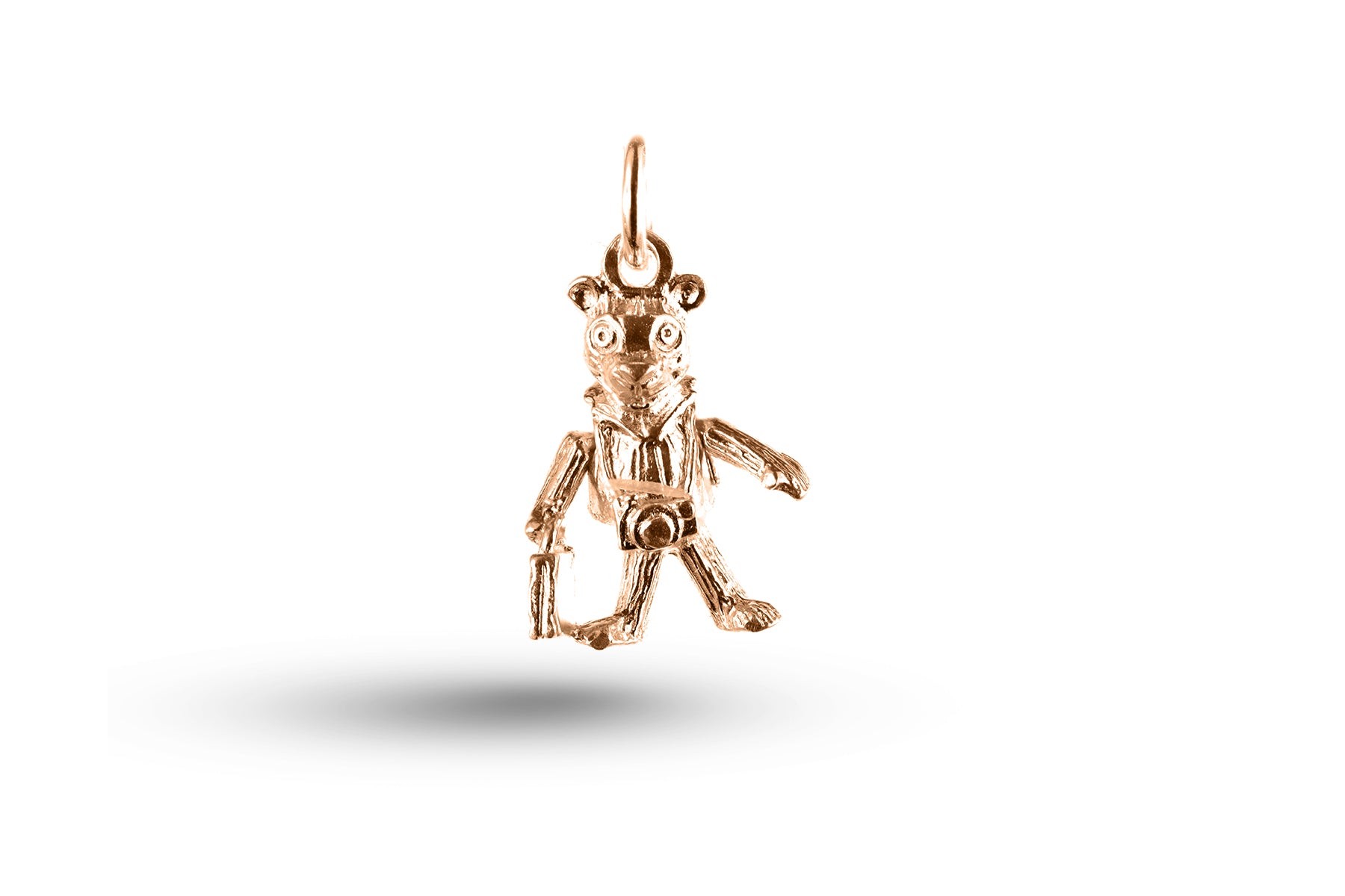 Rose gold Travelling Teddy charm.