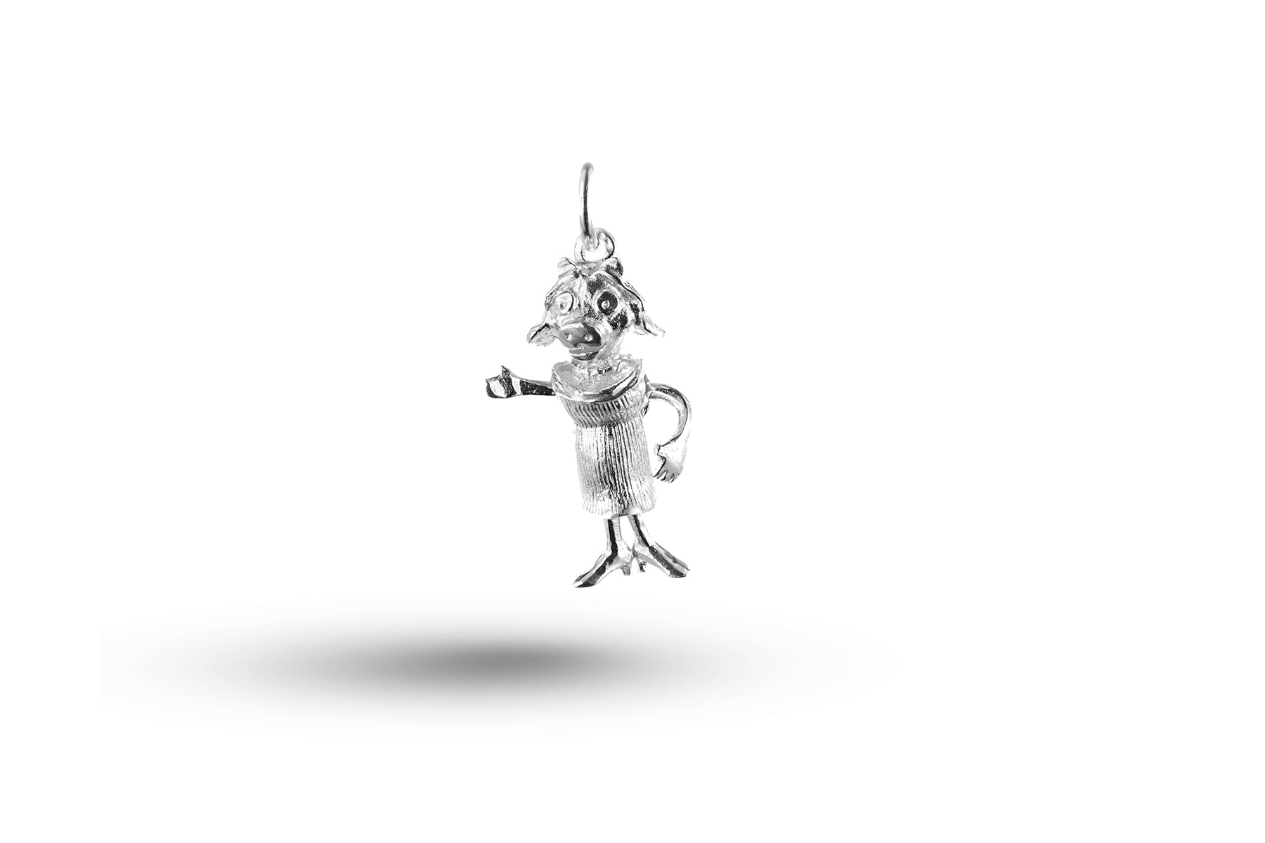 White gold Mrs Piggy charm.