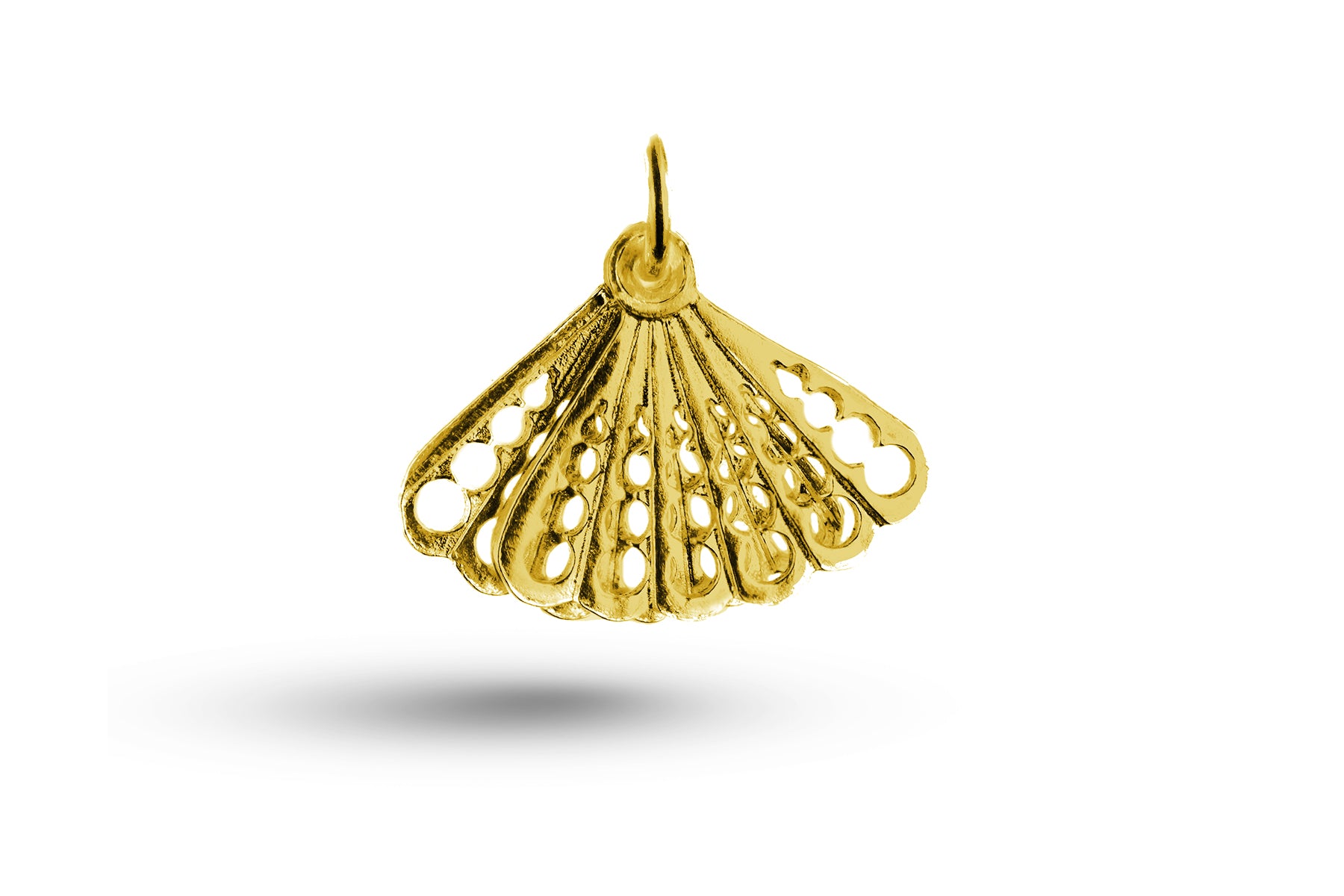 Yellow gold Ladies Fan charm.