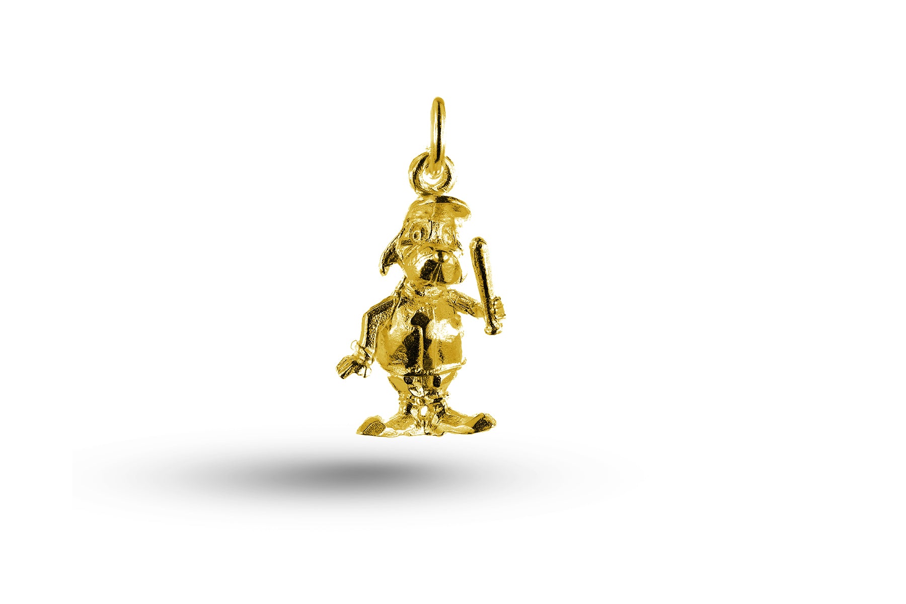 Luxury yellow gold baseball dog charm.