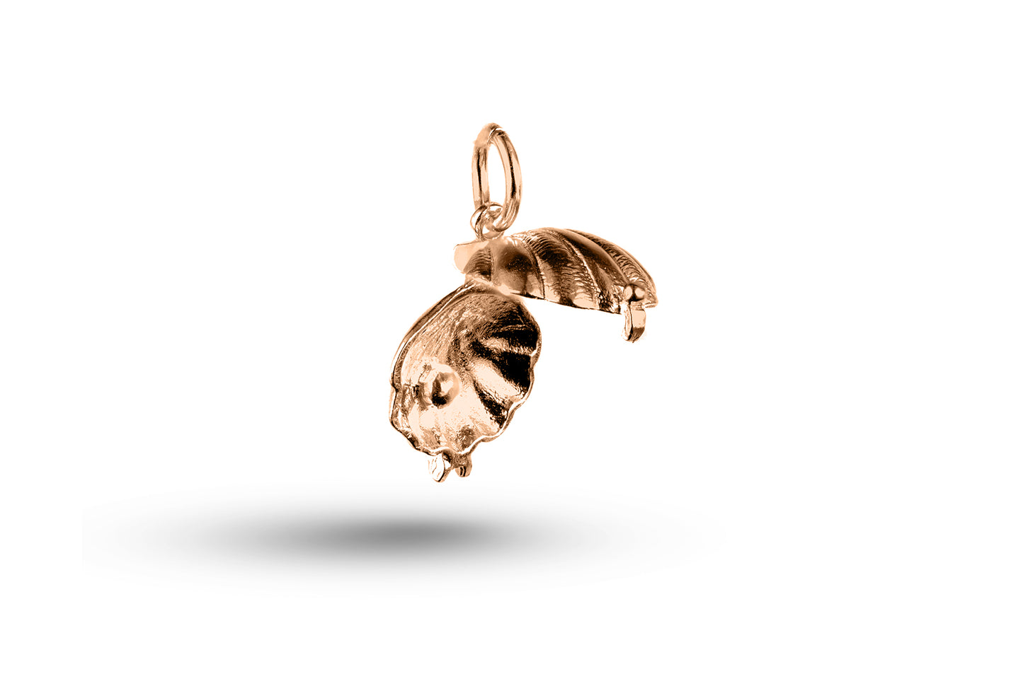 Rose gold Open Clam Shell Charm.