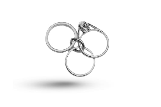 White gold Engagement Wedding and Eternity Ring Set charm.