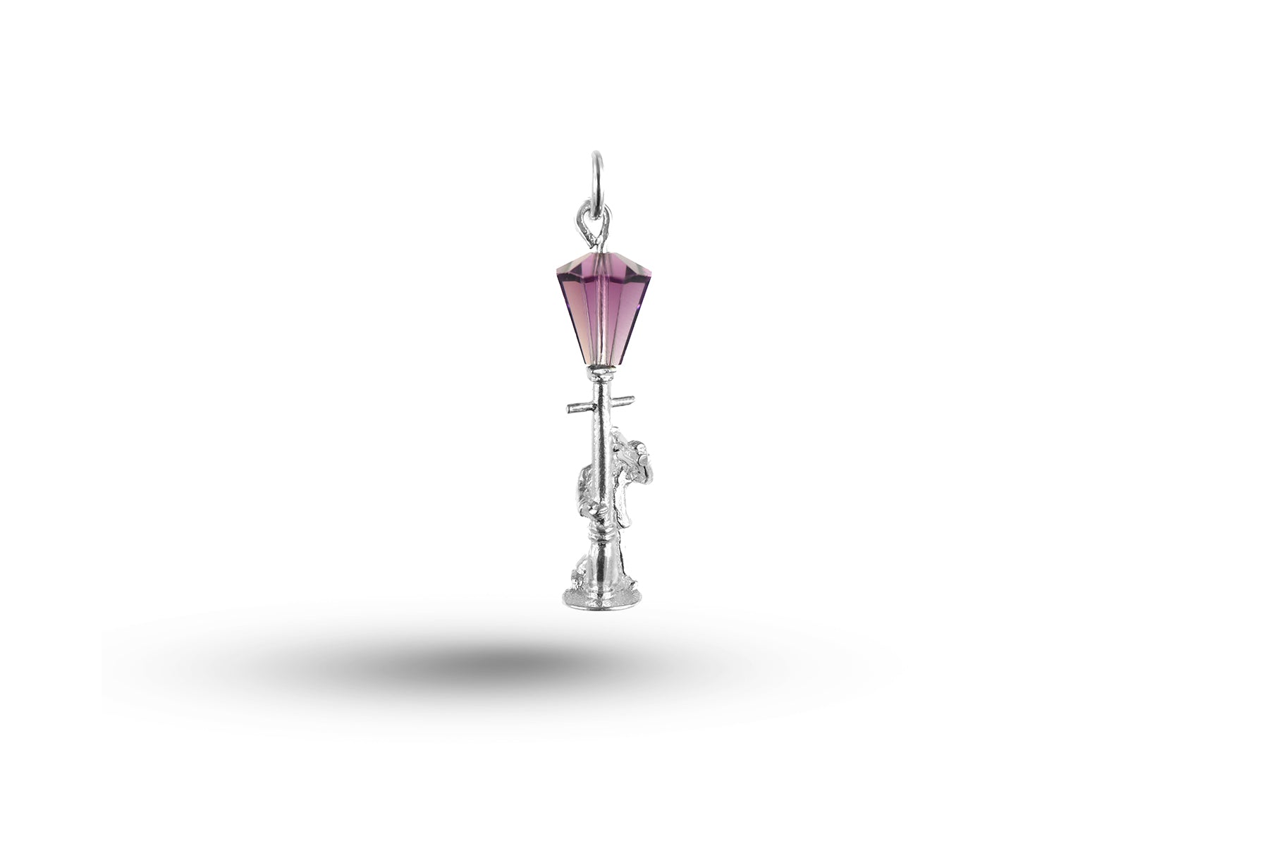 White gold Drunk on Lamppost charm.