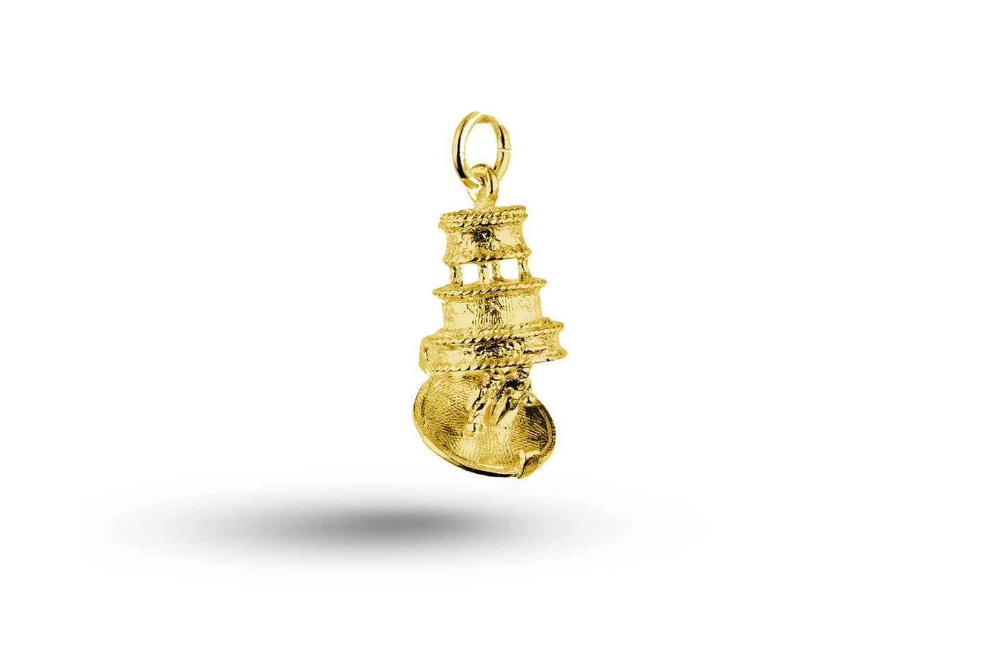 Yellow gold open Wedding Cake charm.