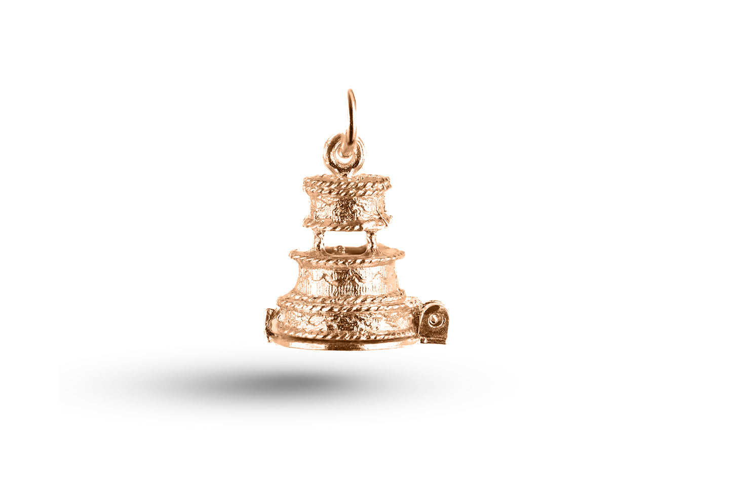 Rose gold Wedding Cake charm.