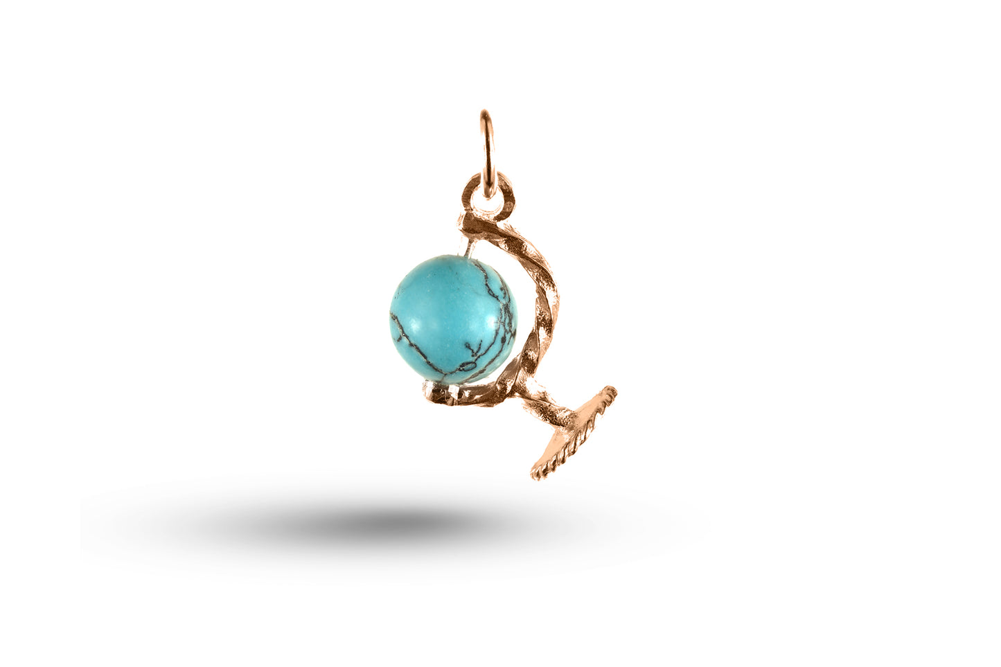 Rose gold Globe charm.