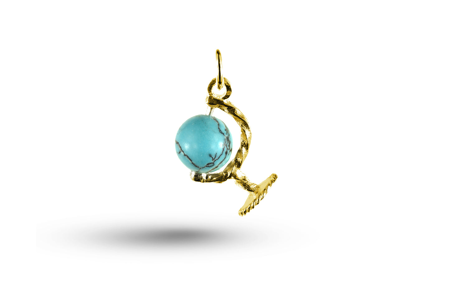 Yellow gold Globe charm.