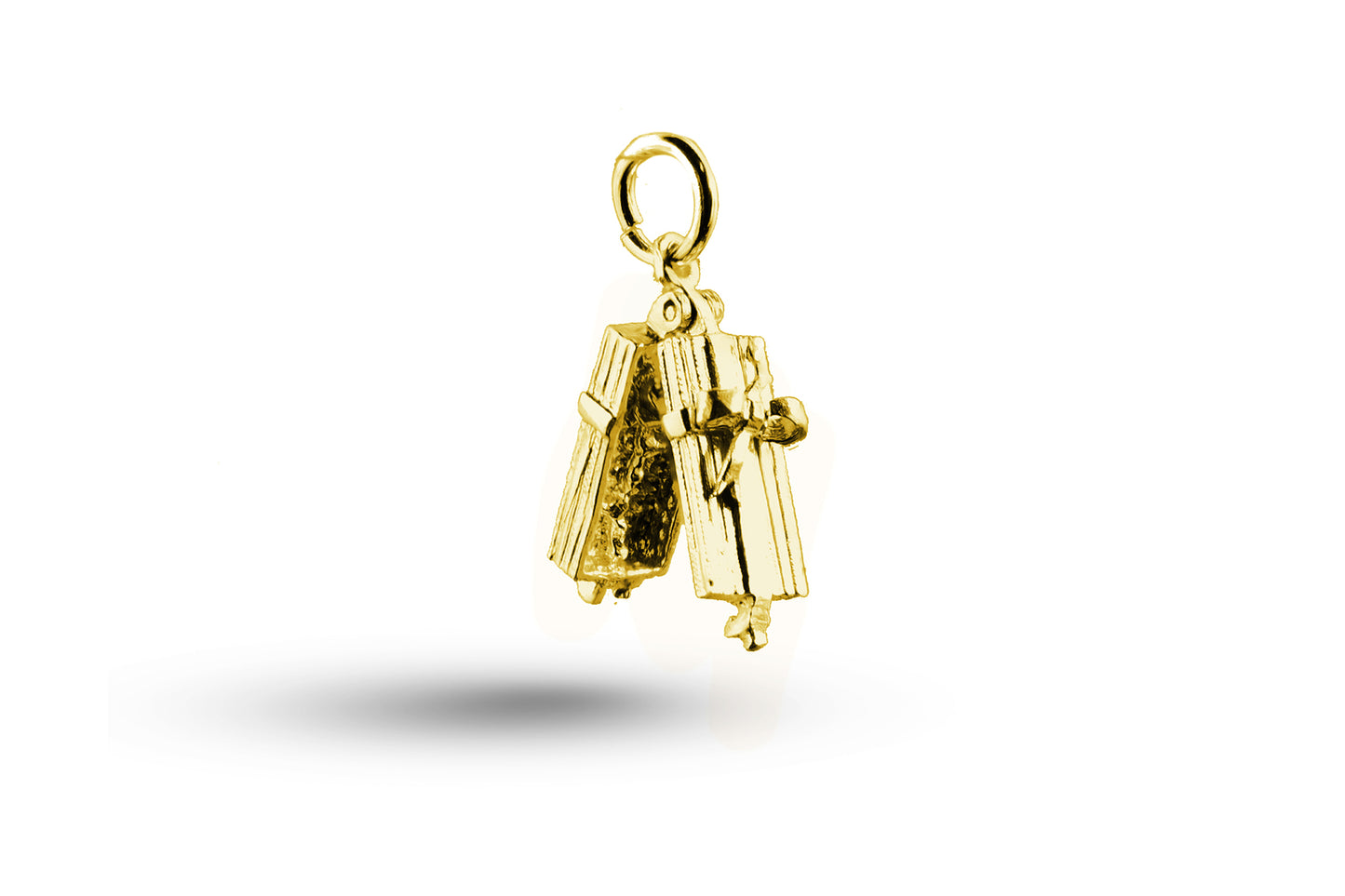 Yellow gold open Flower Gift Box charm.