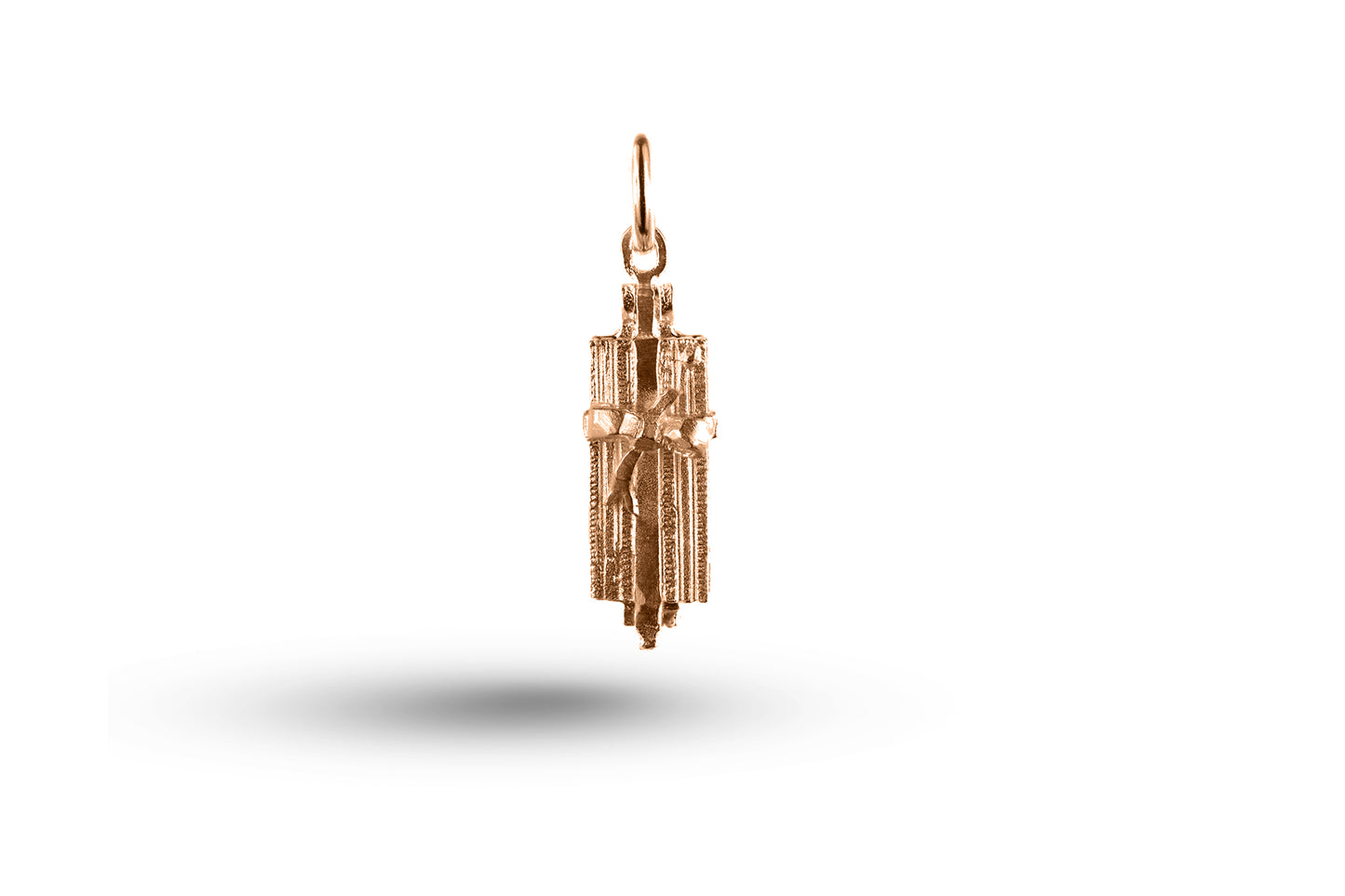 Rose gold Flower Gift Box charm.