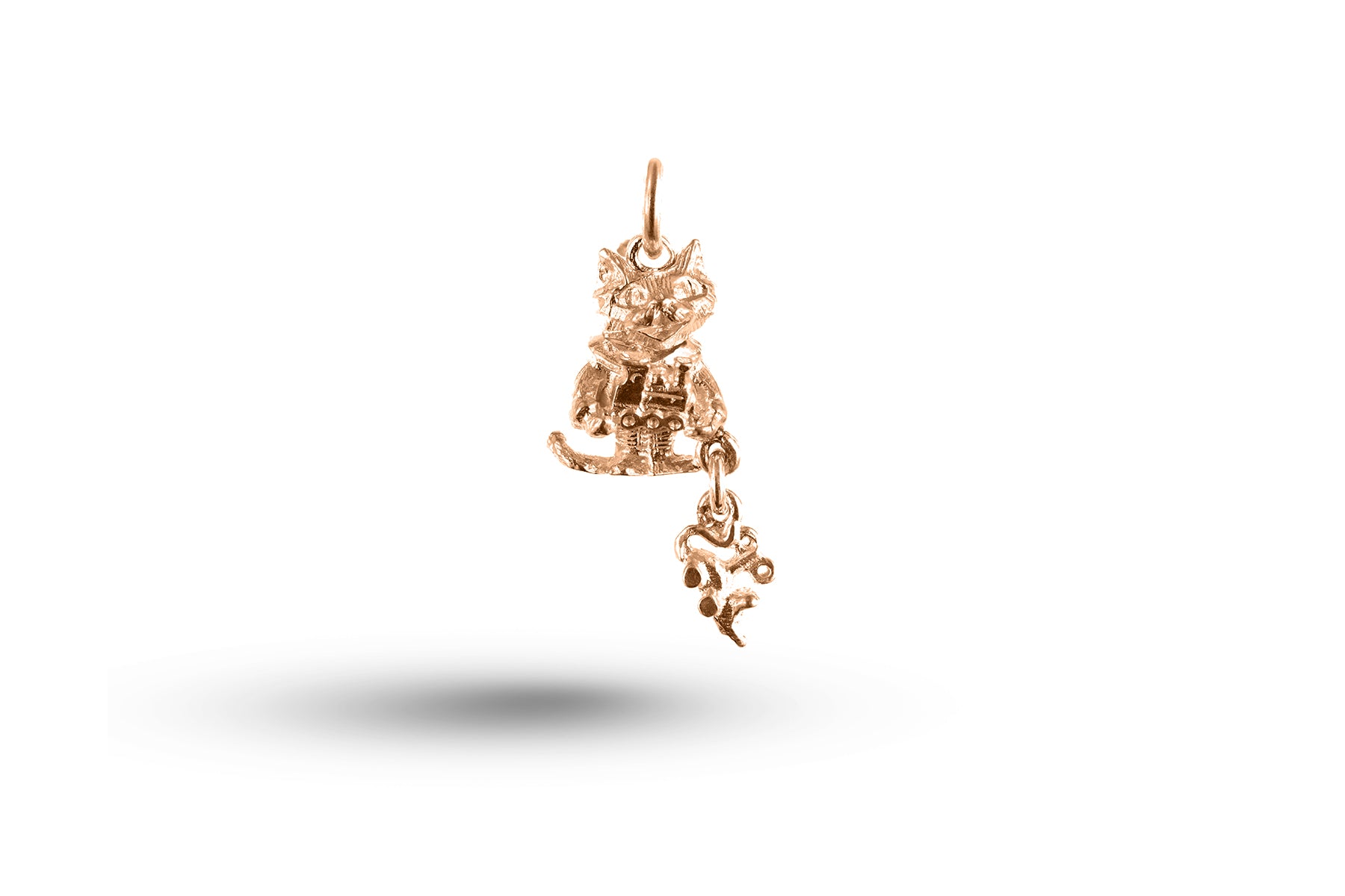 Luxury rose gold Boy Cat with Train charm.