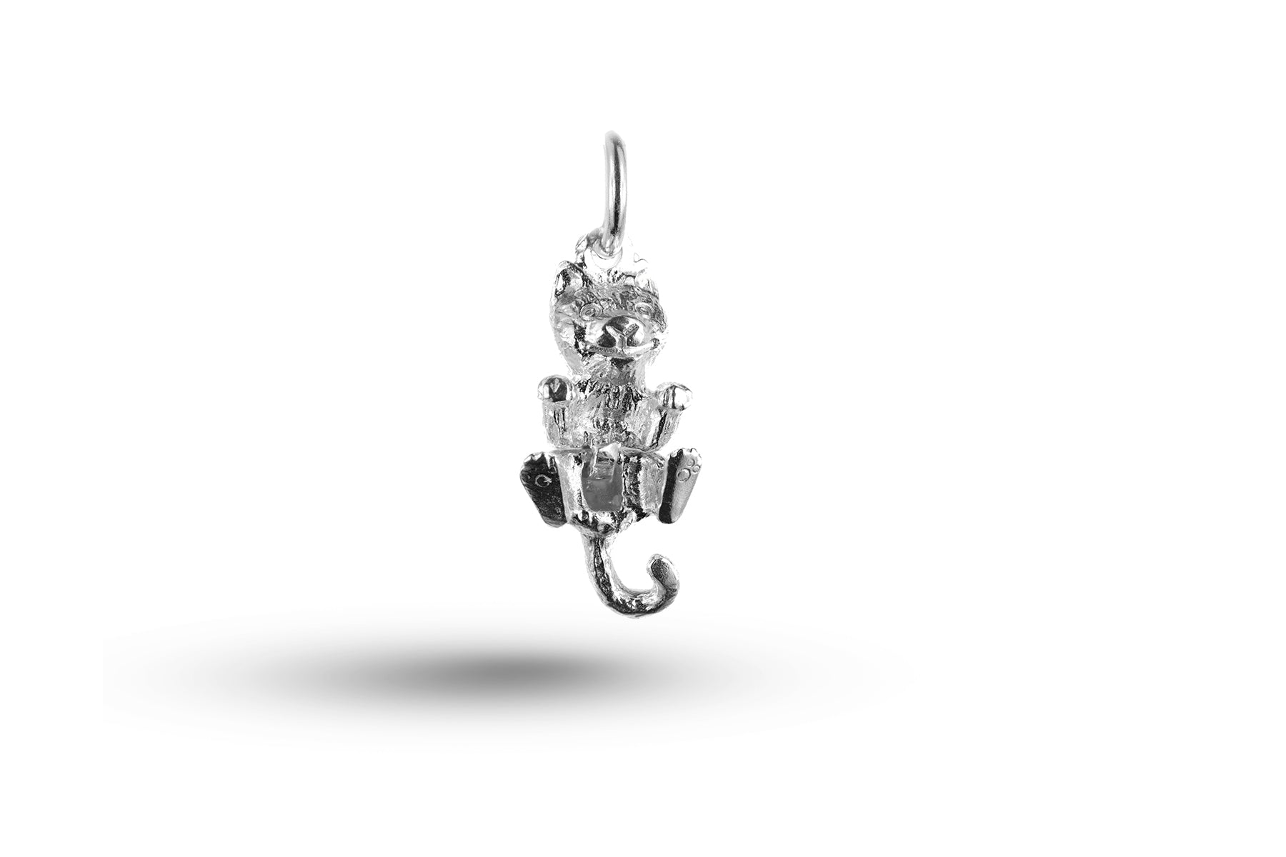 Luxury white gold Cat charm.