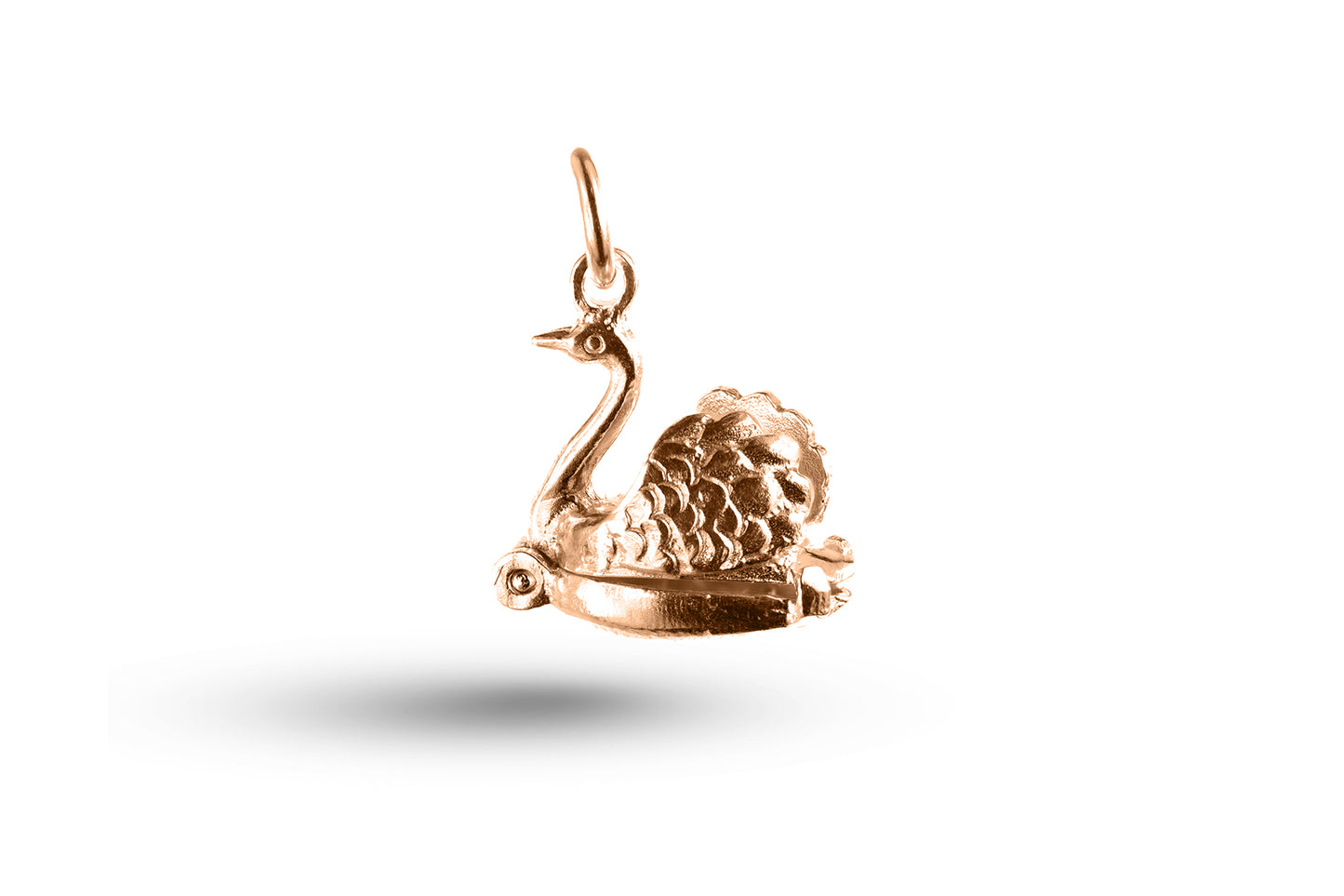 Rose gold Swan charm.