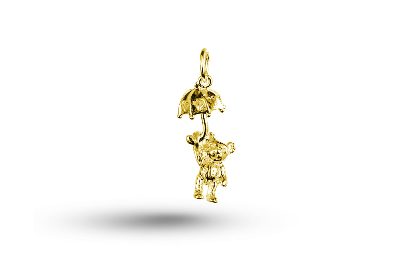 Yellow gold Teddy with Umbrella charm.