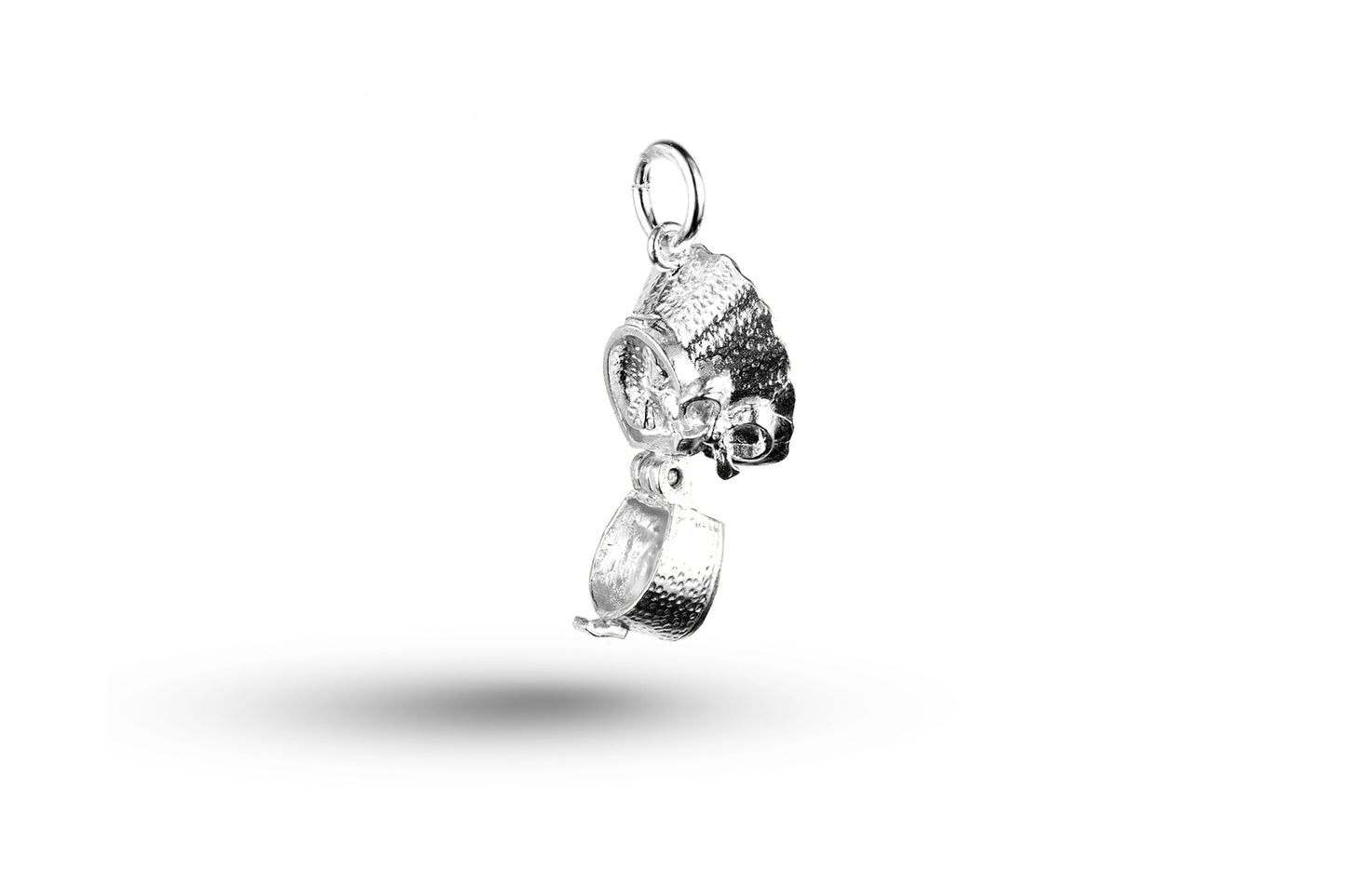 White gold open Easter Bonnet charm.