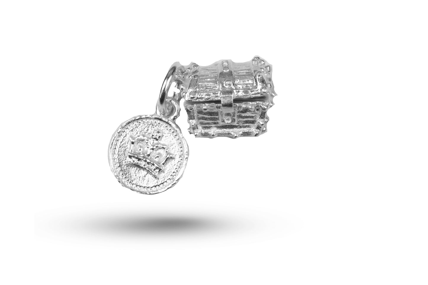 White gold Treasure Chest charm.