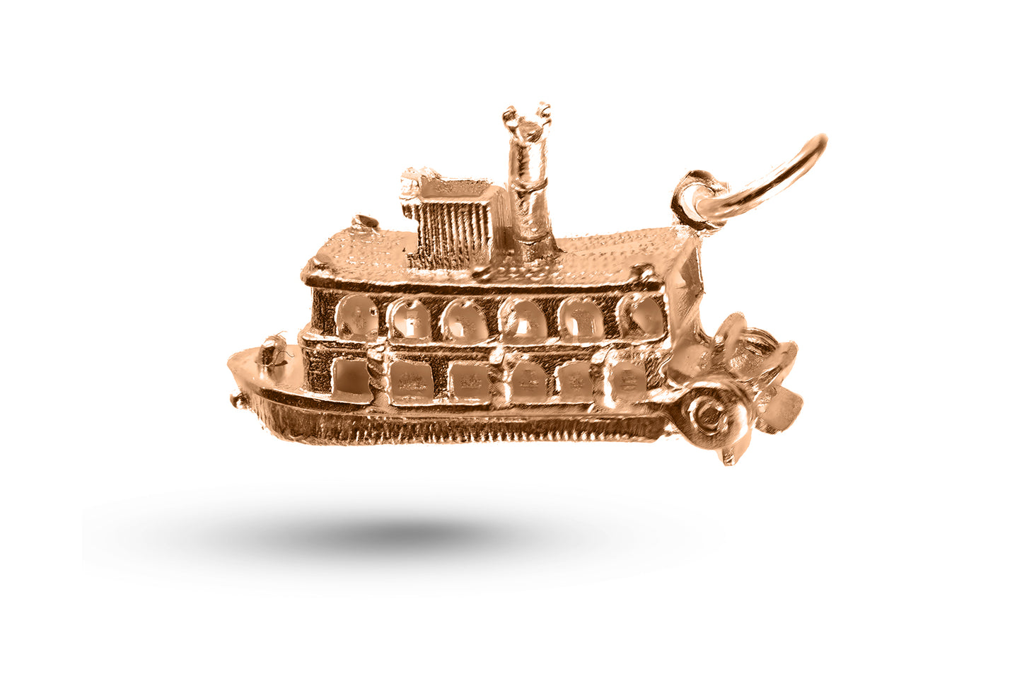 Rose gold Steamboat charm.