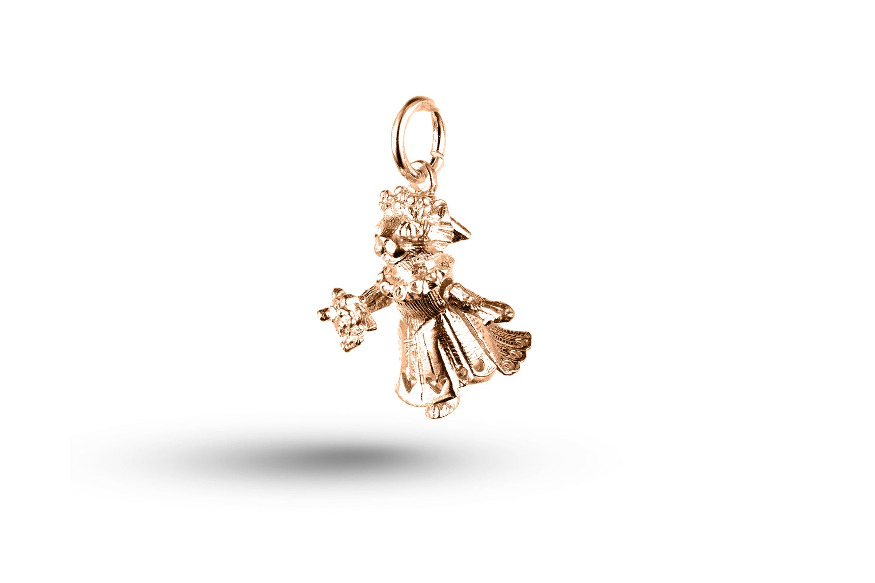 Luxury rose gold Cat Bride Wedding charm.
