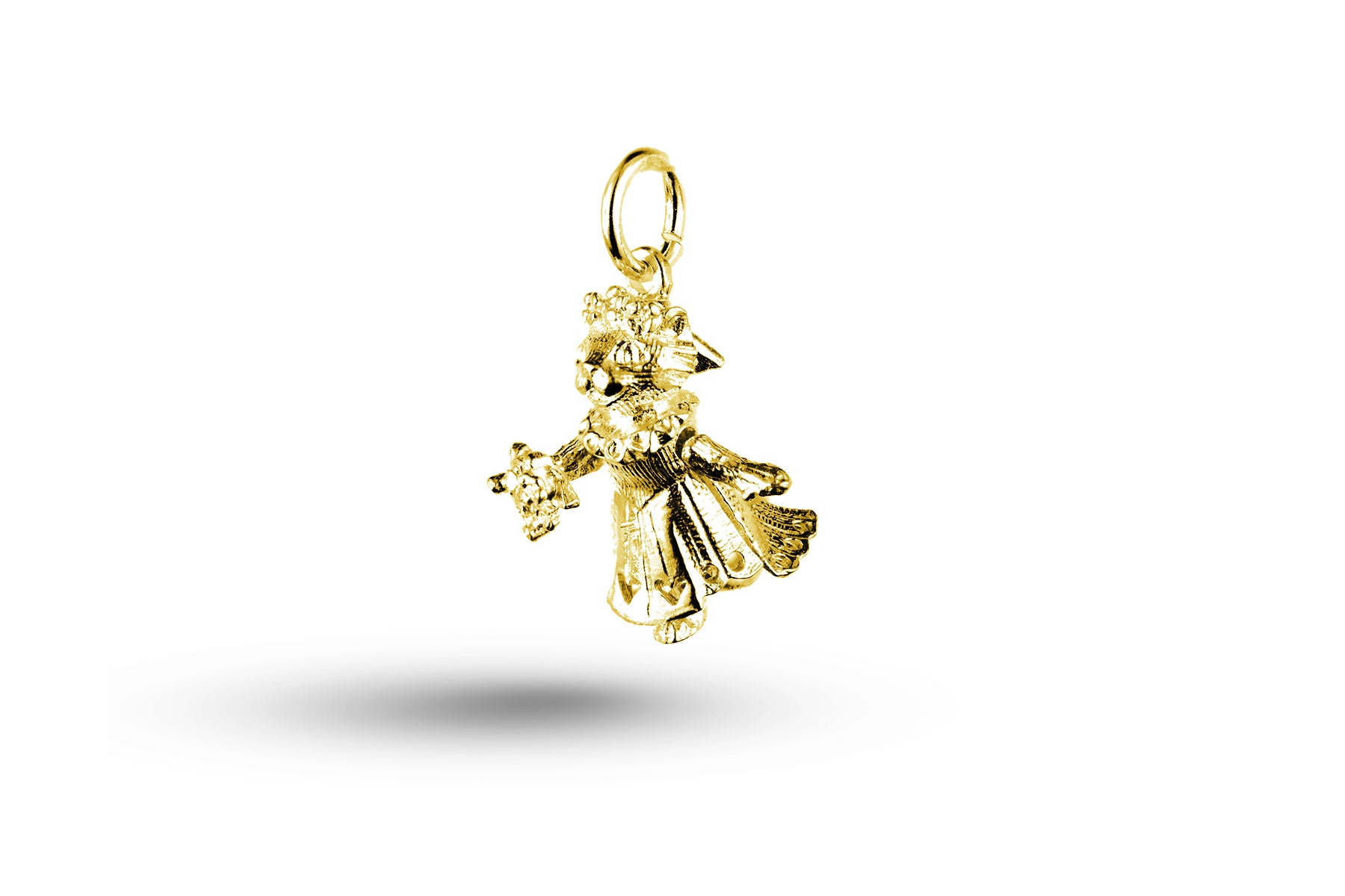 Luxury yellow gold Cat Bride Wedding charm.