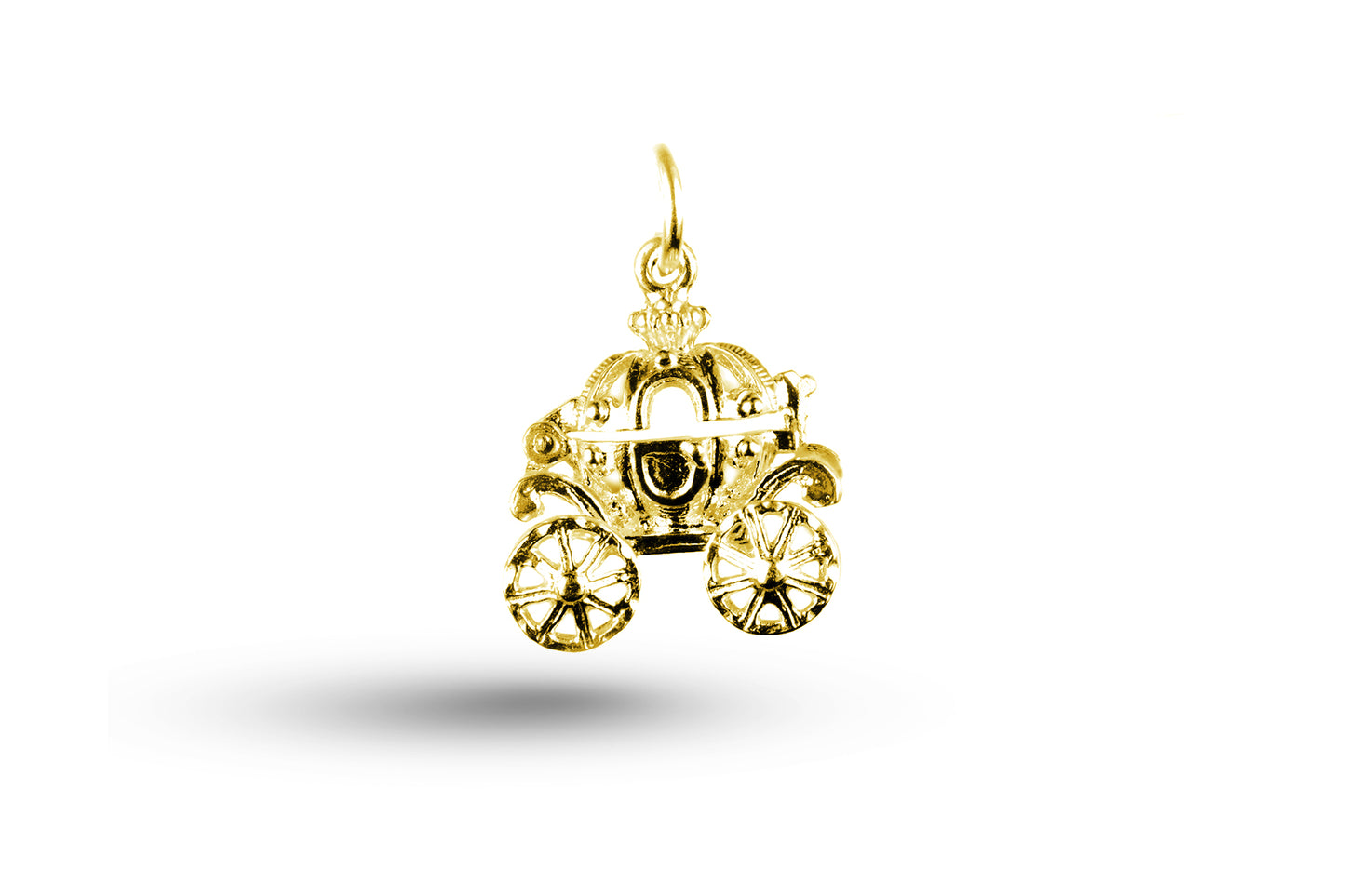 Yellow gold Cinderella Coach charm.
