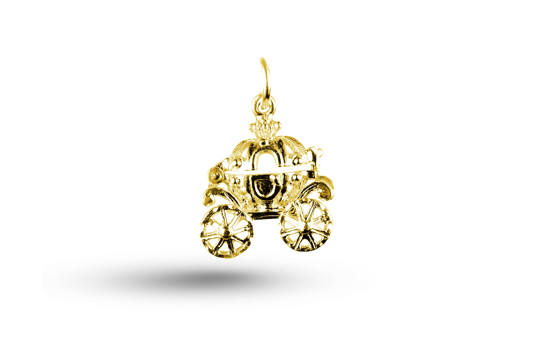 Yellow gold Cinderella Coach charm.