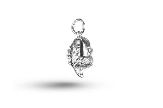 Luxury white gold acorn charm.